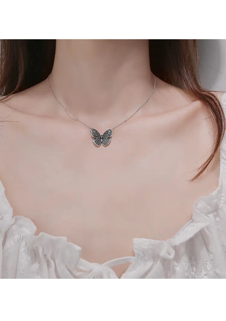 S925 Silver Plated Butterfly Necklace